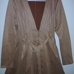 Triple 7 Tan Trench Coat with Belt
